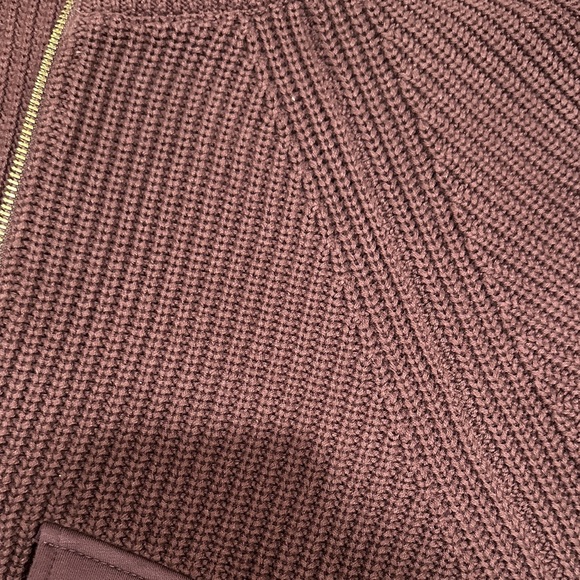 Varley Tessa Knit Zip-Up Jacket Sweater in Rich Brown - Picture 6 of 6